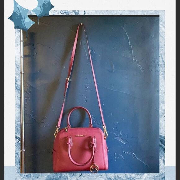 Michael Kors Ayden Dome Satchel Berry Color!! - Picture 2 of 9